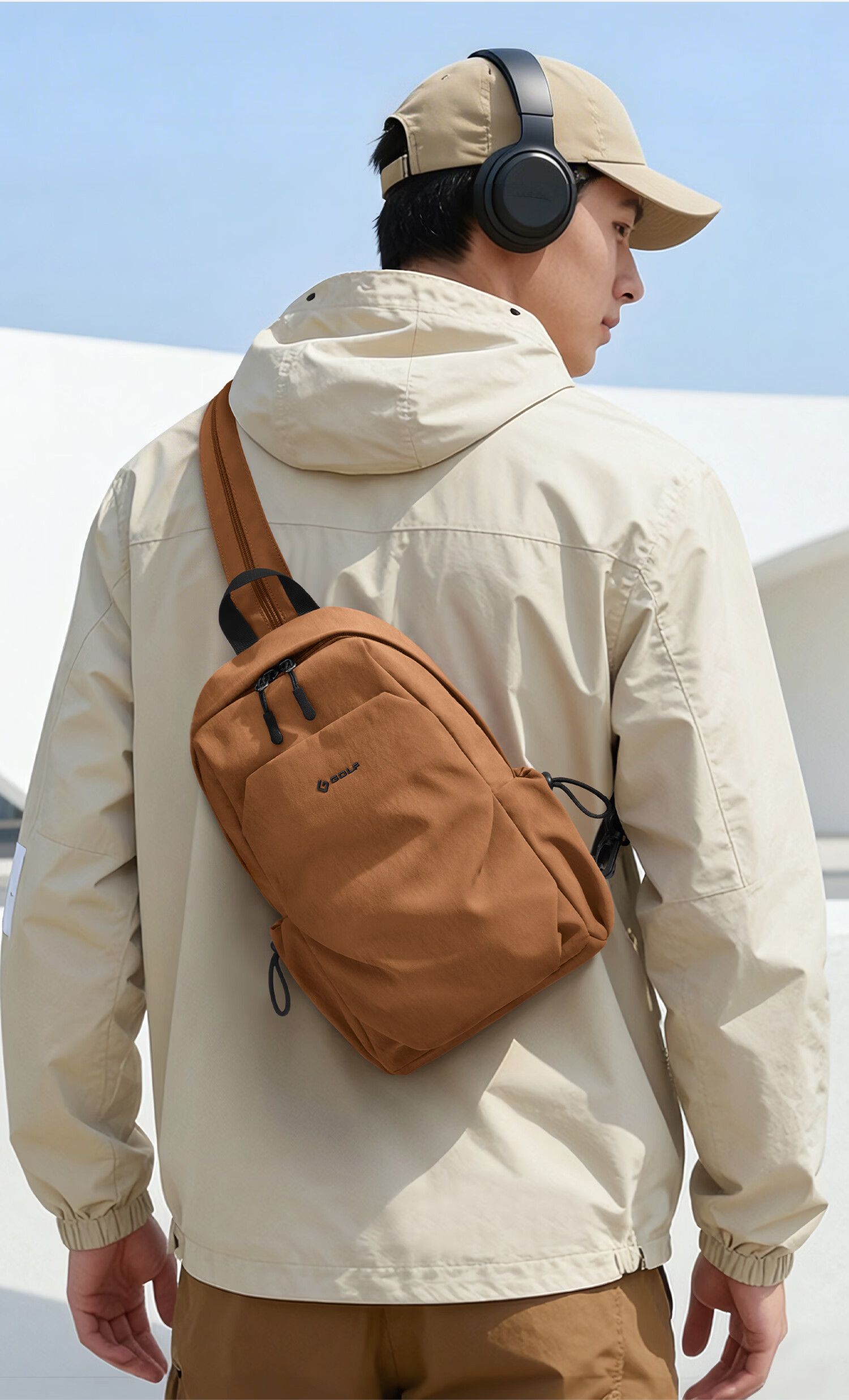 GOLF Men's Chest Bag Crossbody Lightweight Shoulder Bag iPad Outdoor Cycling Sports Small Backpack 2