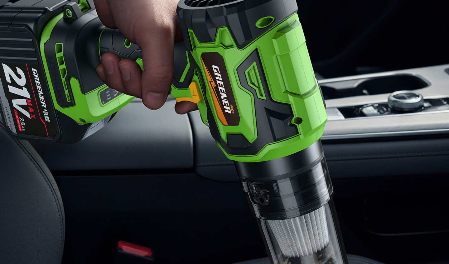 GREENER High-Power Turbo Fan Blower Dual-Use Blower and Vacuum Cleaner Car Wash Lithium Battery Blower 7.5Ah 14