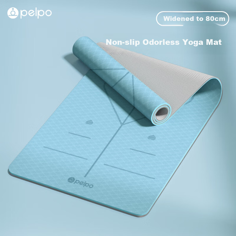 Paipu Dual-Color Thickened Extra-Long TPE Fitness Mat Yoga Mat Non-Slip Sports Home Floor Mat for Men and Women