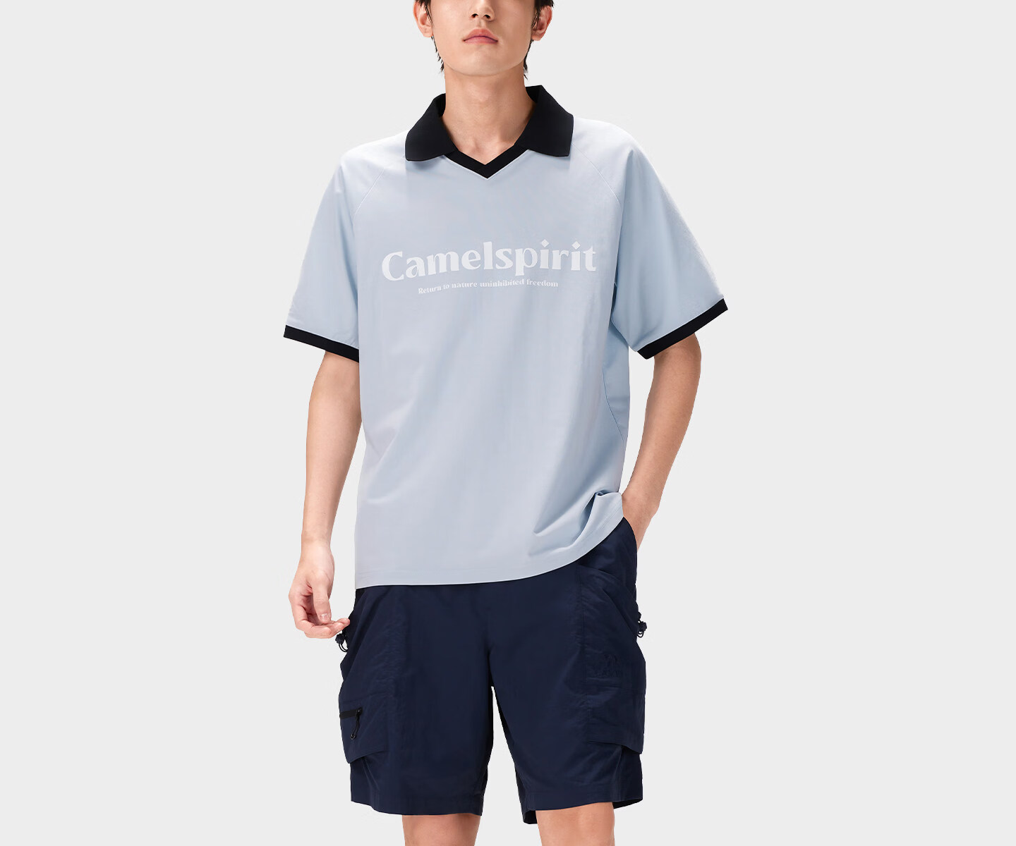 CAMEL [Three-Proof] Camel Outdoor Casual T-Shirt Unisex 26 Spring Summer Breathable Cotton T-Shirt Oil-Resistant Water-Repellent Shirt 42