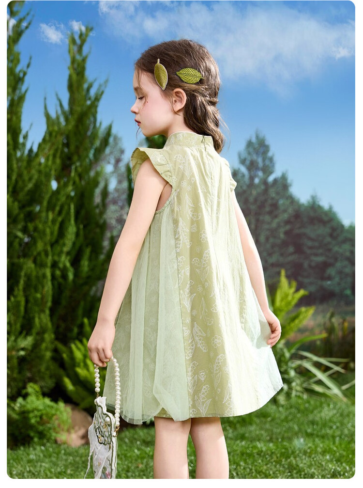 ASK JUNIOR Children's Qipao Dress 2026 Summer Toddler Short Sleeve New Chinese Style Dress for Girls 12