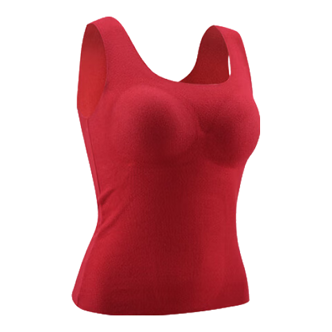 Urban Beauty Women's Red Thermal Underwear for the Year of the Horse, No-Bra Warm Vest for Wedding and Festive Occasions