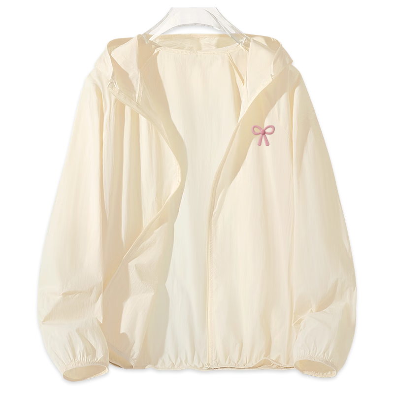 MINISO Women's Sunscreen Jacket 2026 New Summer Lightweight Ice Silk Cooling Hooded Coat Pink Sun Protection Clothing for High School Students