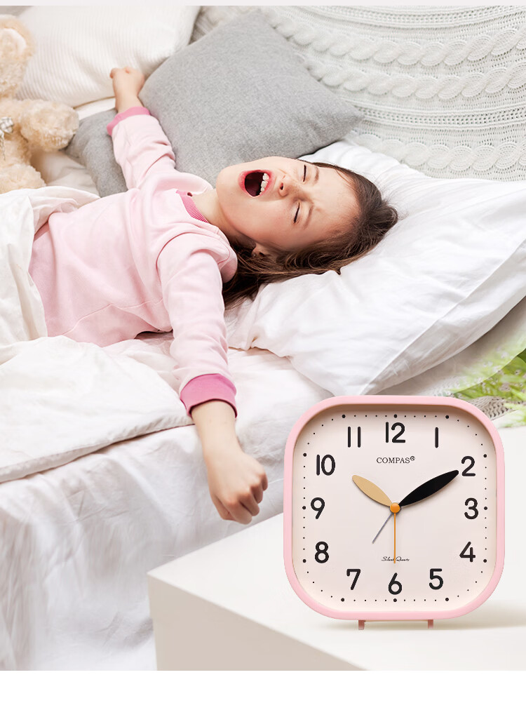 Kangbasi Desktop Children's Quartz Alarm Clock Student Wake-Up Essential Back-to-School Minimalist Bedroom Bedside Classic Bell Clock 2102 Green Children's Day Gift 7