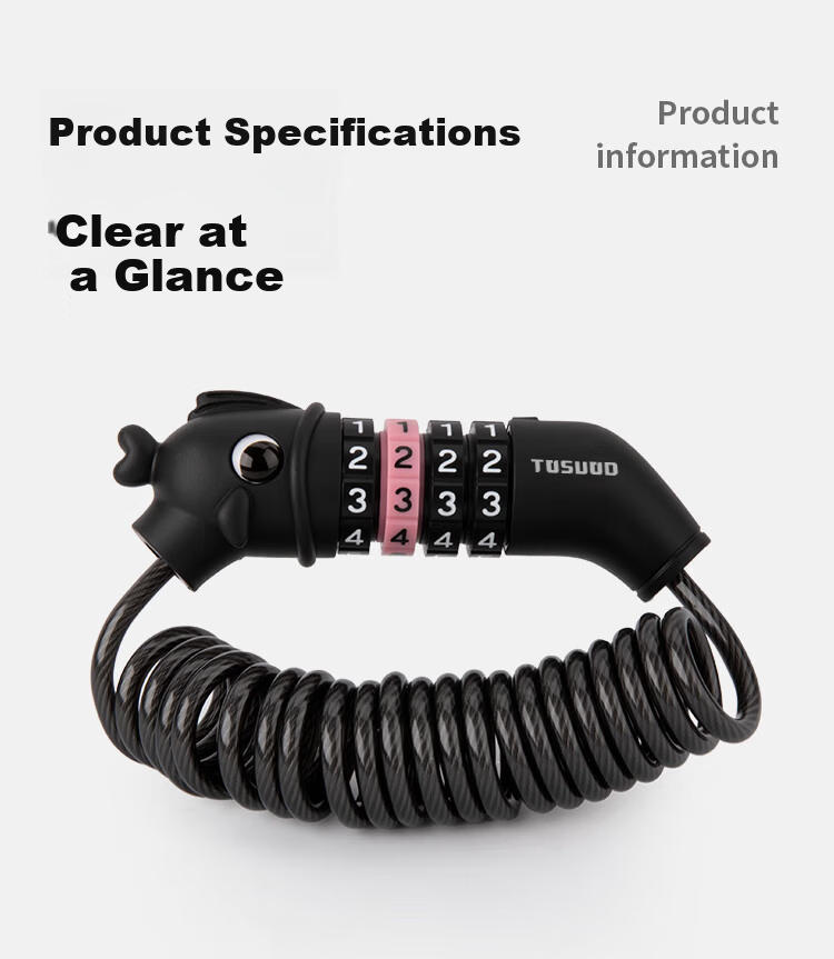 Captain Tas Helmet Lock Bicycle Lock Road Bike Luggage Dedicated Portable Universal Helmet Lock Pink 2