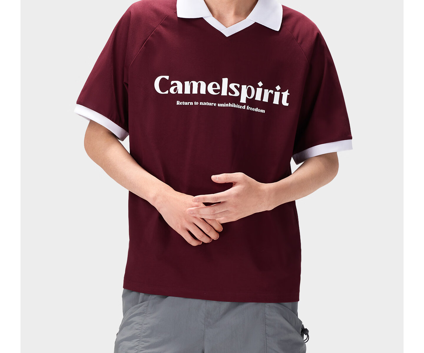 CAMEL [Three-Proof] Camel Outdoor Casual T-Shirt Unisex 26 Spring Summer Breathable Cotton T-Shirt Oil-Resistant Water-Repellent Shirt 47