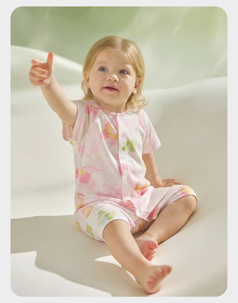 Babycare Natural Cool Short Sleeve Romper Baby Bodysuit Breathable Jumpsuit Mint Ice Lemon Size 66 30