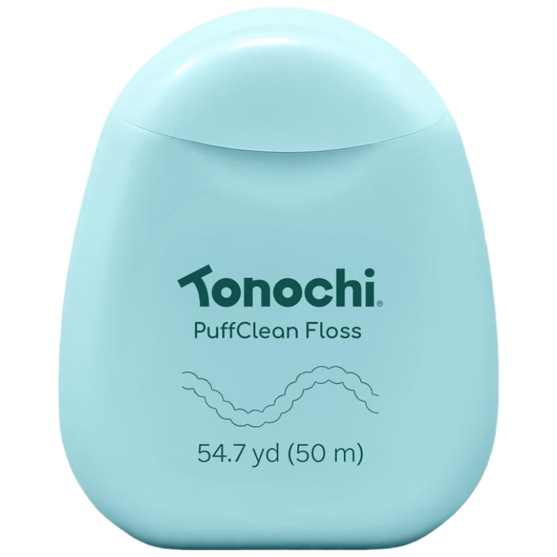 Tonochi Expanding Dental Floss Roll 50m*2 Water-Activated Double Cleaning Tartar Removal Waxed Orthodontic Mint Fresh Breath
