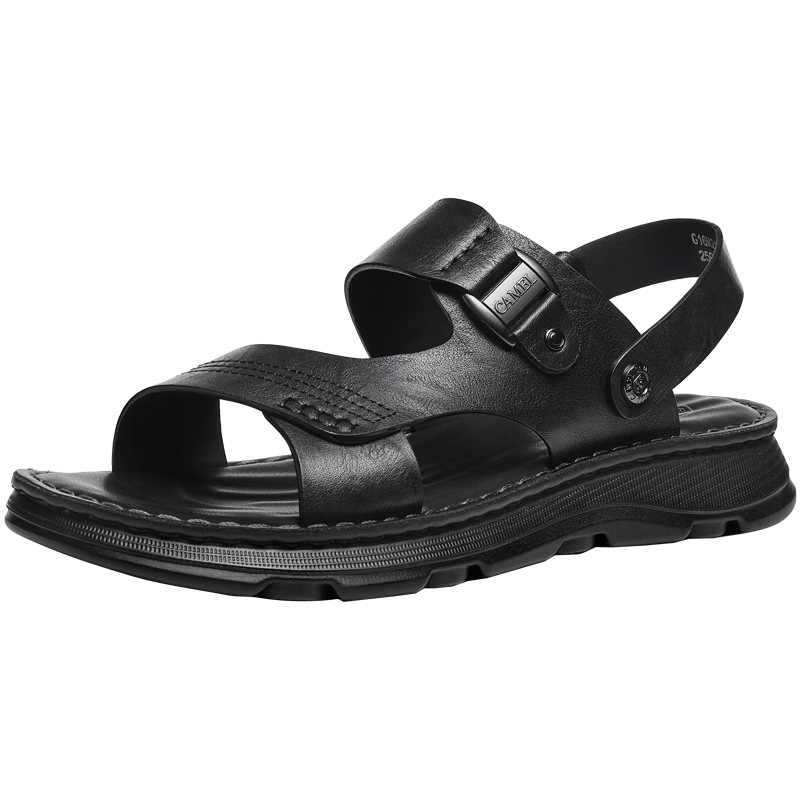 CAMEL Summer Leather Breathable Dual-Wear Business Men's Sandals Father's Day G16M211020 Black 43