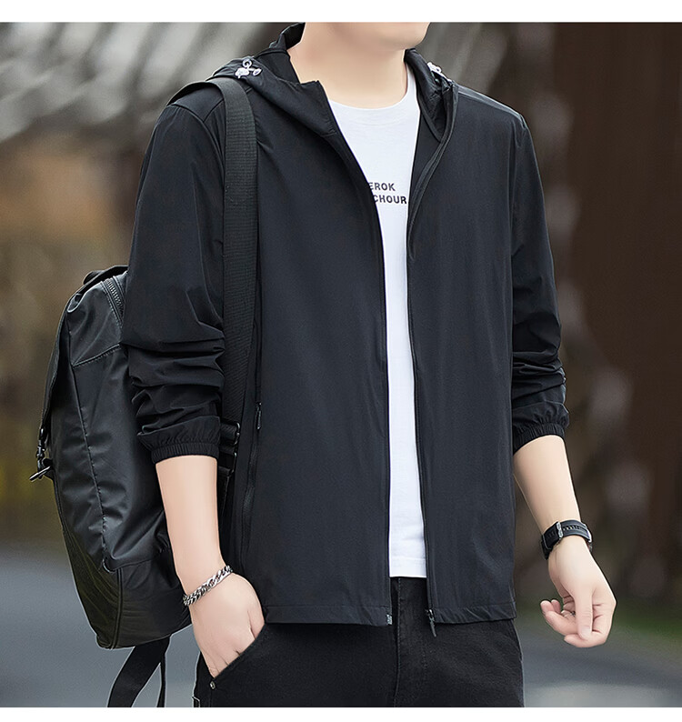 ROMON Men's Summer Ice Silk Quick-Dry Casual Business Breathable Outdoor UV Protection Jacket AG9 Green 5X 14