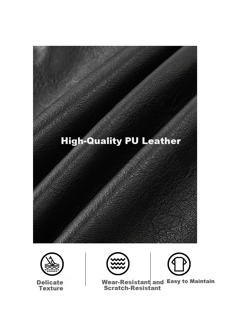 Gxgjeans Men's Vintage PU Leather American Simple Jacket Coat 25 Autumn New Black 180/XL 2