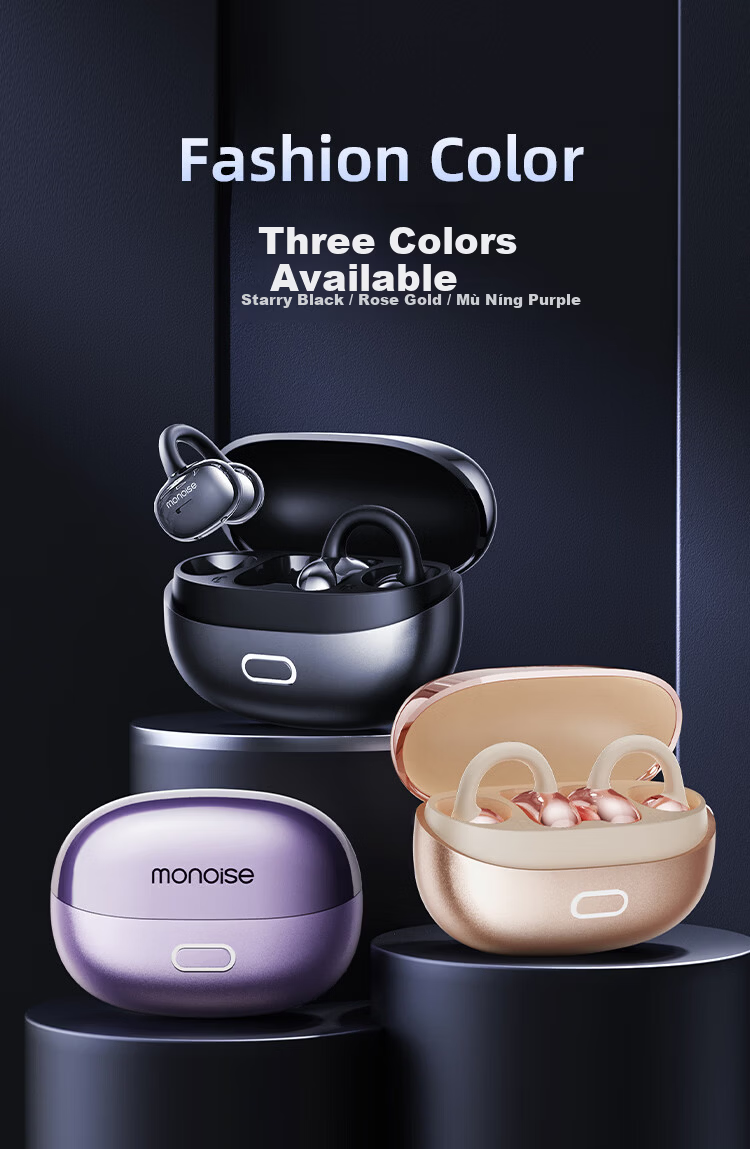 MONOISE 500W Hot Sale | Ultimate Acoustics Bluetooth Clip-On AI Wireless Ear-Hanging Earphones 2026 Sports Running Music Non-In-Ear Real-Time Translation Noise Cancelling 26
