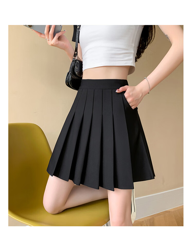 Free Style Pocket Pleated Skirt for Women Petite High Waist Anti-Exposure Blazer Mini Skirt 2026 New Summer Bodycon Skirt 15