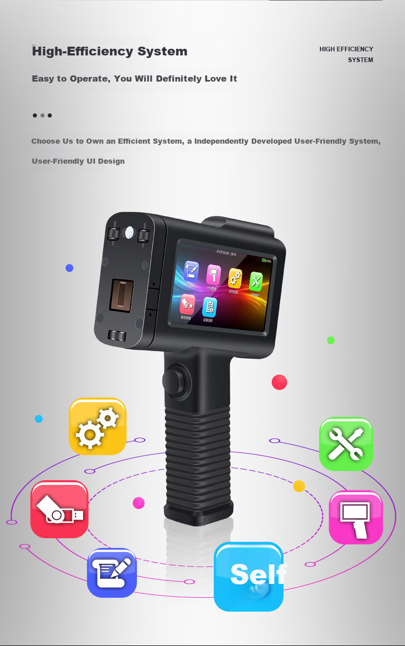 Depuda Handheld Inkjet Printer New Generation Automatic Production Date Coding Machine for Cartons Small Intelligent Electronic Food Packaging Bag Shelf Life Date Coder Quick-Dry Ink Cartridge 12