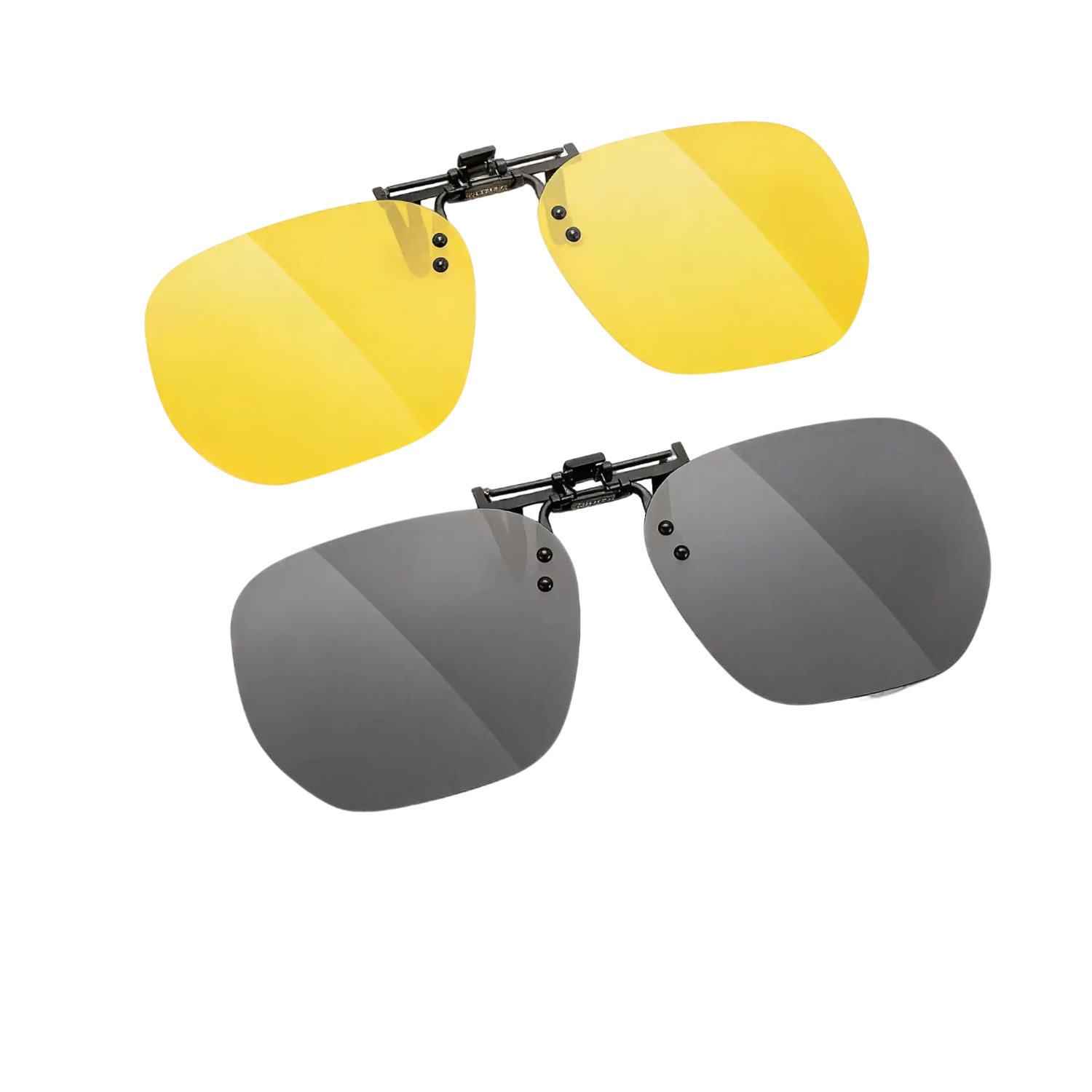 Carsman Clip-On Polarized Myopia Sunglasses Anti-Glare Night Vision Driving Glasses Unisex Day and Night Use Set