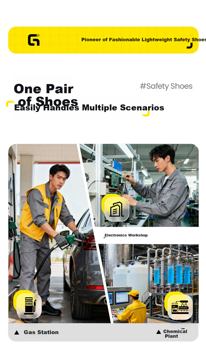 JUNBU Anti-Static Shoes Unisex Summer Breathable Sinopec Gas Station Safety Work Shoes 1125A-1 Size 46 15