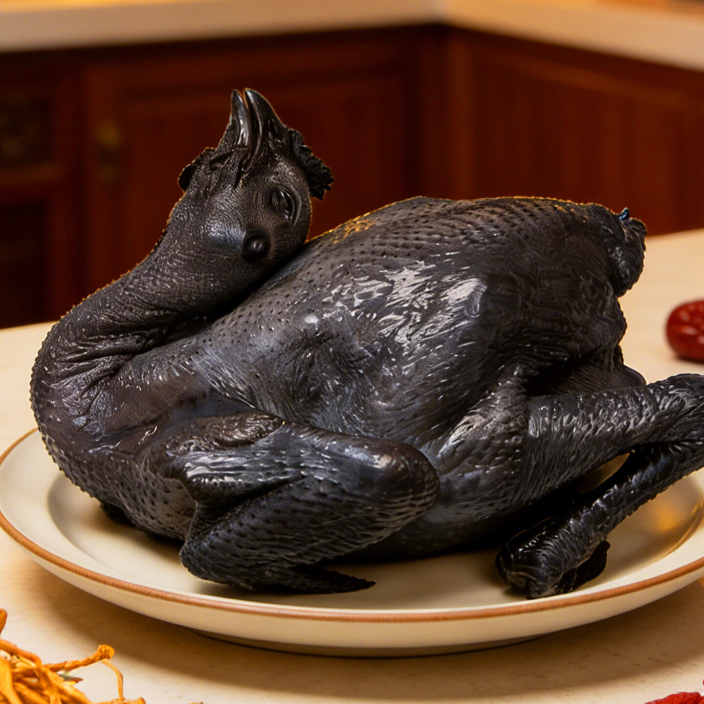 京觅京东跑步鸡 白凤乌骨鸡120天走地鸡月子餐鸡 汤滋补散养土鸡2斤