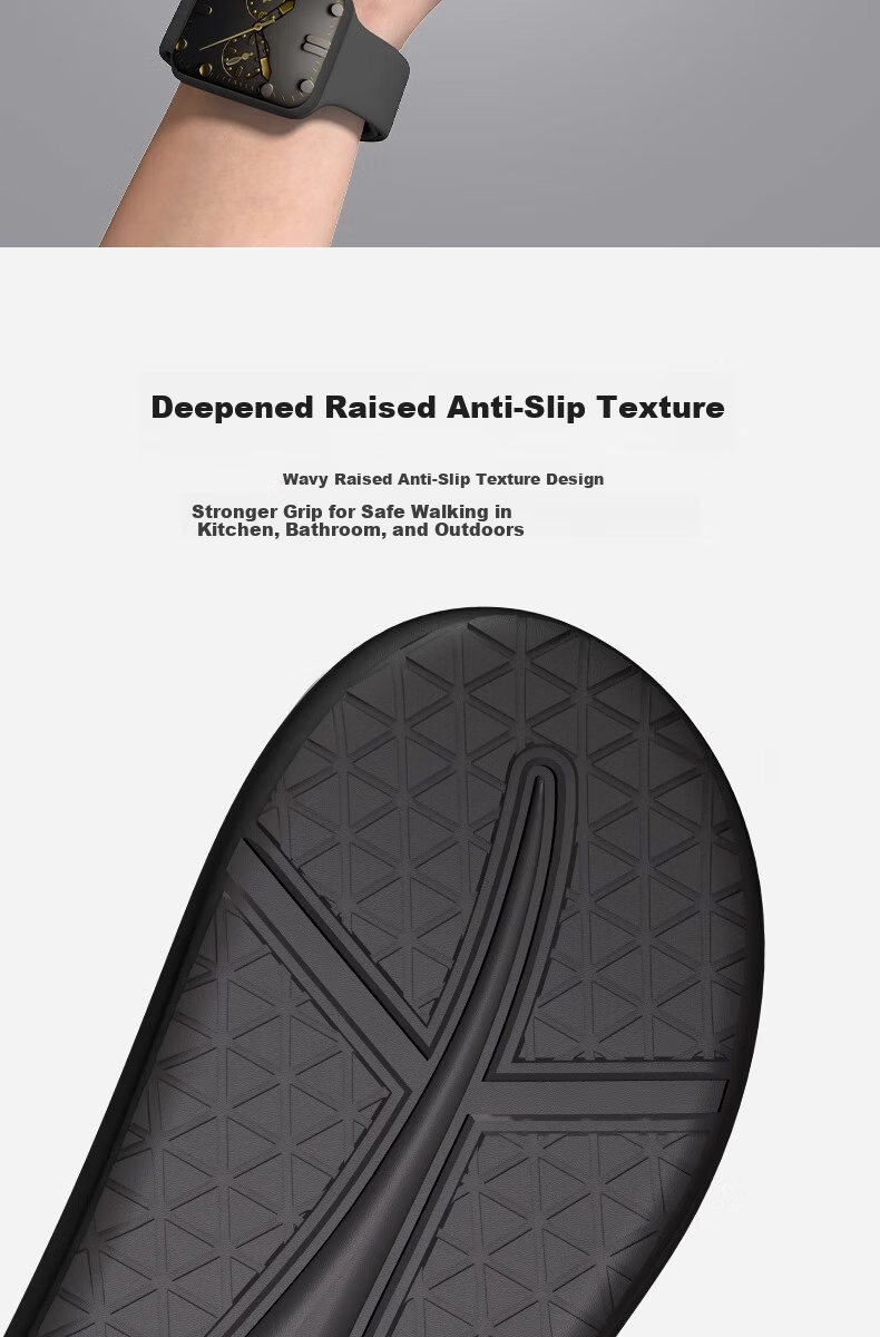 Huili Sports Slippers for Men, Summer Outdoor Wear, Non-Slip Beach Sandals, EVA Bathroom Shower Slide Sandals, Gray, Size 40-41 4