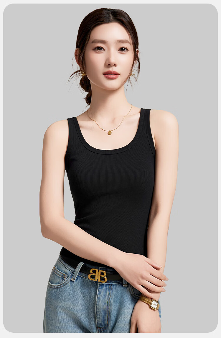 Herbal Original Color Women's Camisole 10A Antibacterial Camellia Fragrance Inner Base U-Neck Back Beauty Summer New Top 8
