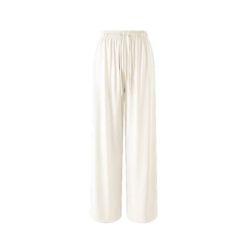 KAZUKOIN Ice Silk Sun Protection Pants for Women, Summer Cool Feeling Sports Outdoor Casual Straight Wide-Leg Trousers, Light Beige, S