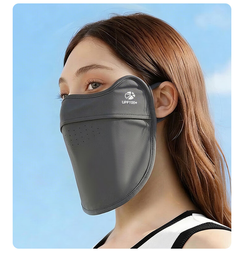 FitonTon Women's Summer UPF100+ Sunscreen Face Mask Breathable Neck Protection UV Shield Cycling Mask 14