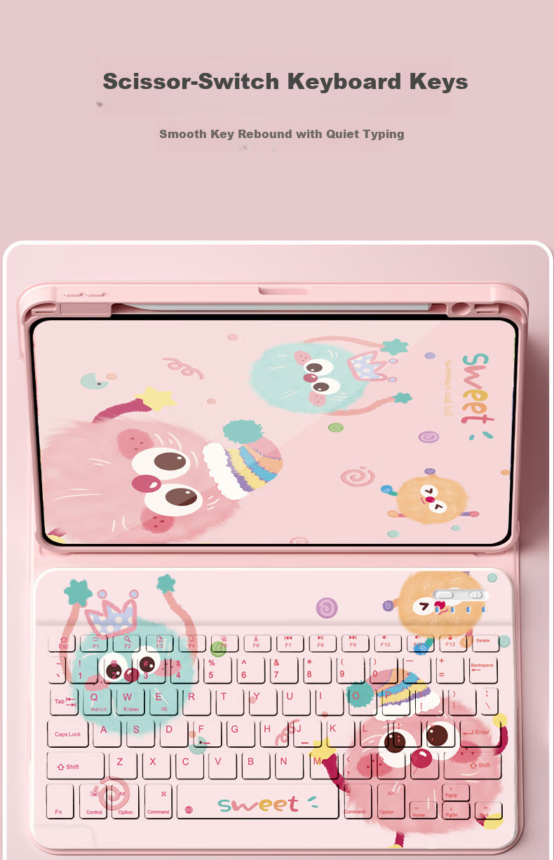 Aswa Compatible iPad 12/11/10th Gen Tablet Case 2026/25 Keyboard Protective Cover 360-Degree Rotatable with Pen Slot Tablet Stand External Bluetooth 2