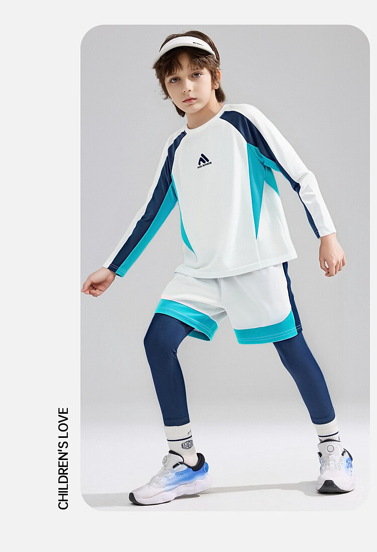 ASK JUNIOR Kids Set 2026 Spring Boys Long Sleeve T-Shirt and Casual Pants Sportswear Navy Blue 160 13