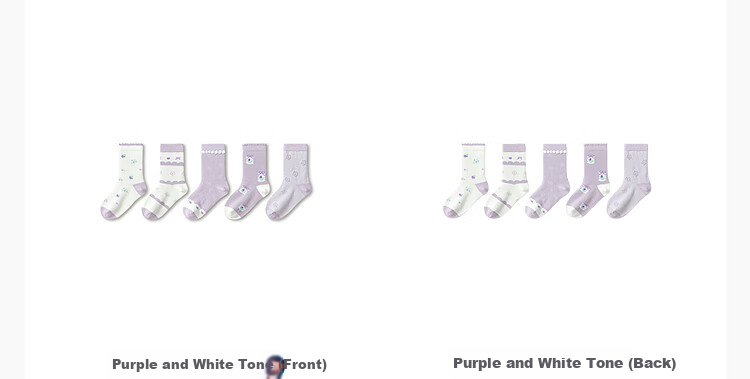 Balabala [balaOne] Children's Socks Spring and Autumn Girls' Cotton Mid-Calf Socks Skin-Friendly Jacquard Five Pairs Set 17