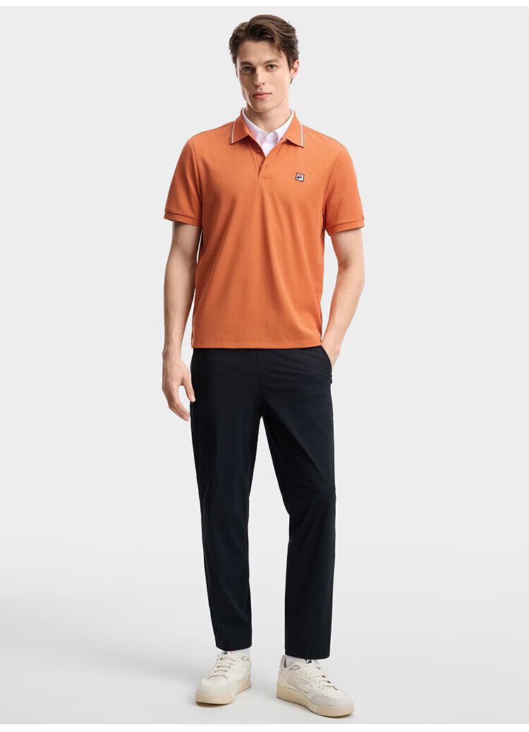 FILA Official Men's Knitted Short Sleeve Polo Shirt 2026 Summer Casual Comfortable Cooling Top 34