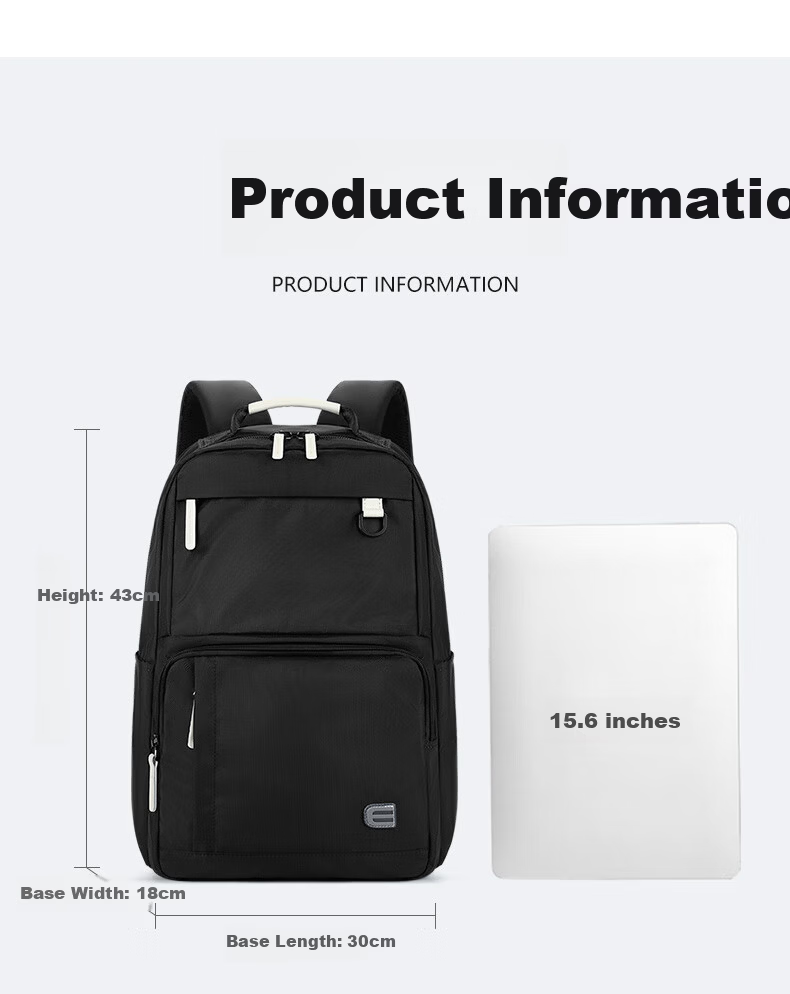 Edison Business Commuter Travel Backpack Laptop Bag Men's Backpack Y108-1 Classic Black 3