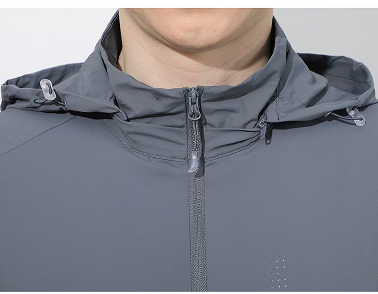 ROMON Men's Sunscreen Jacket Summer Ice Silk Quick-Dry Lightweight Breathable Casual Outdoor Fishing Coat Dark Gray M 8856 20