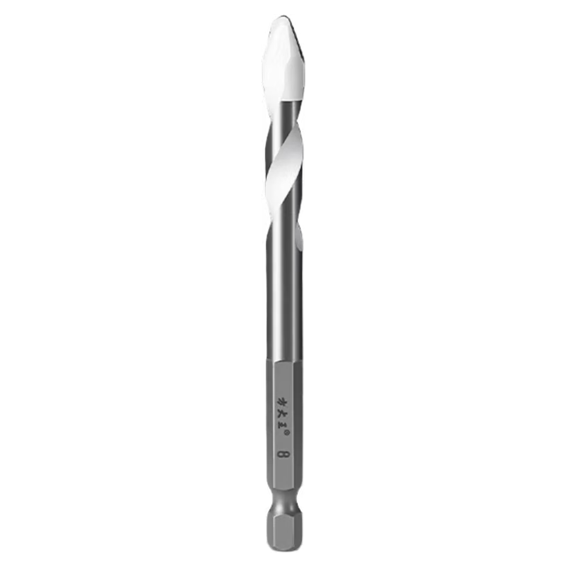Fang Da Wang Offset Eccentric Drill Bit Dry Hammer Ceramic Tile Concrete Marble Full Ceramic Hex Shank 8mm*1pc