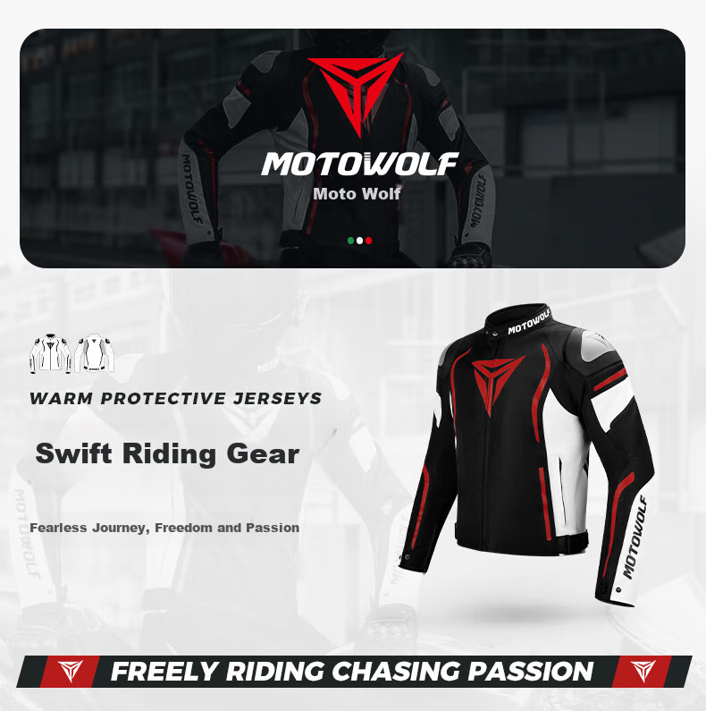 MOTOWOLF Motorcycle Riding Jacket Autumn Winter Unisex Four-Season Protective Racing Gear 1