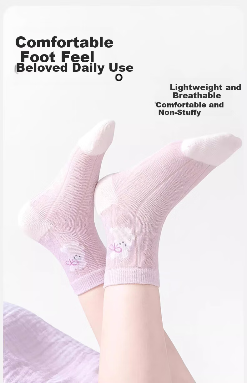 Mianqixiong Children's Socks, Summer Thin Pure Cotton Kids' Socks, Girls' Baby Boys' Summer Socks, Baby Girls' Spring And Summer Mesh Short Socks 20