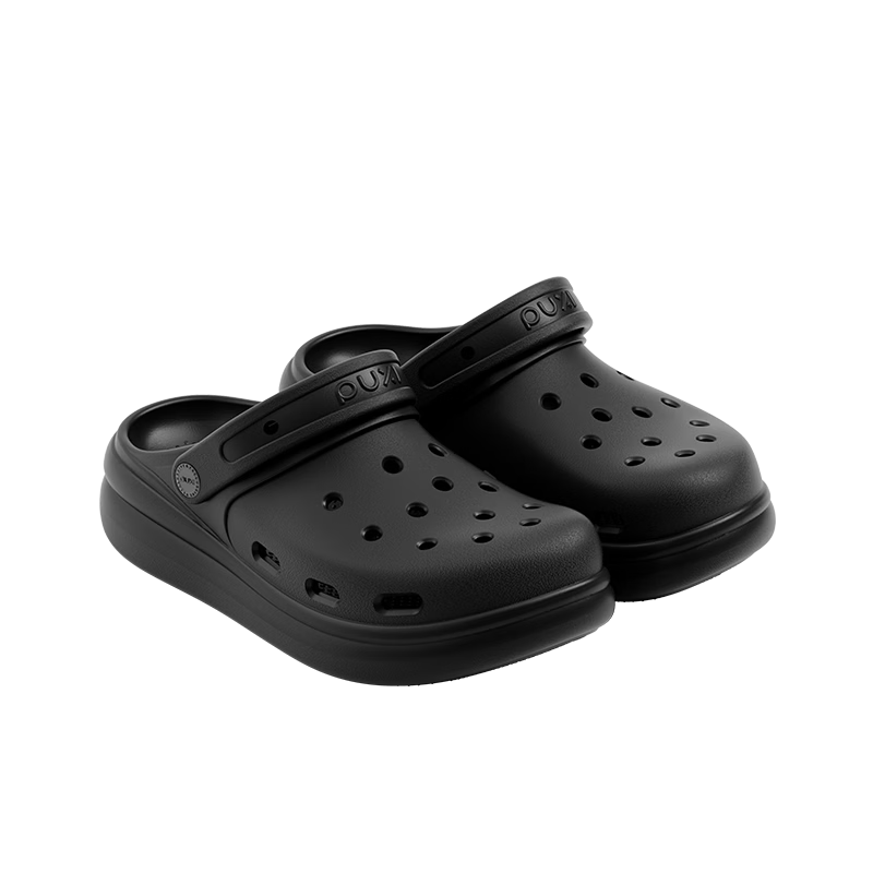 Puxi Cloud Hollow Shoes Women's Summer Outdoor 2026 New Breathable Soft Sole Sandals Unisex Reef Black Size 44-45