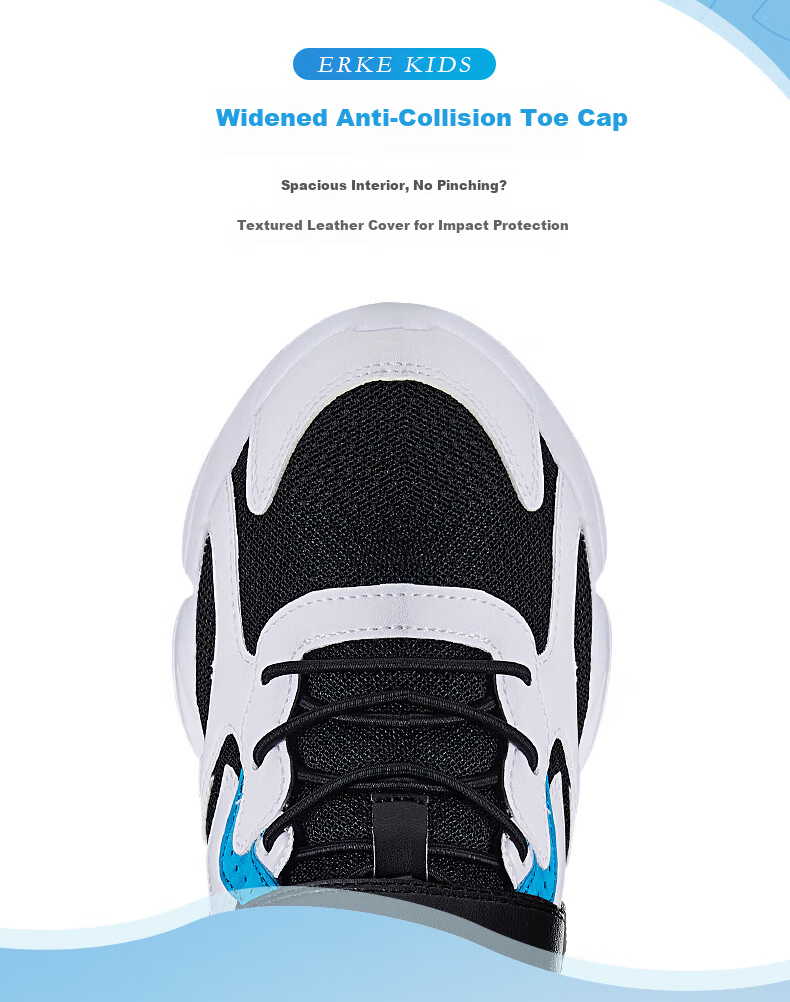 ERKE Kids Boys Toddler Sports Running Shoes Microcrystal White/Tech Blue Size 26 4