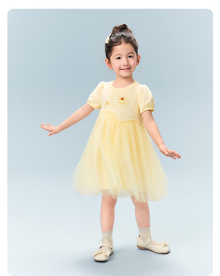 Balabala Girls' Dress Children's Mesh Dress Bowknot Princess Dress Summer 2026 Newborn Baby Dress 21