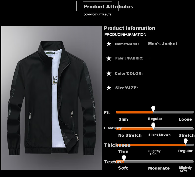Jeanswest Men's Outdoor Sports Jacket Spring Autumn Turn-down Collar Trendy Casual Versatile Windproof Breathable Light Gray M 4