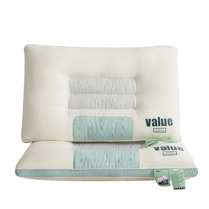 Red Bean and Cassia Jacquard Neck Support Pillow for Cervical Spondylosis Deep Sleep Pillow 48*74cm High Pillow 1 Piece