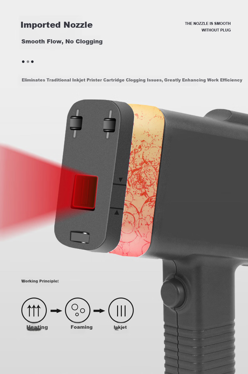 Depuda Handheld Inkjet Printer New Generation Automatic Production Date Coding Machine for Cartons Small Intelligent Electronic Food Packaging Bag Shelf Life Date Coder Quick-Dry Ink Cartridge 11
