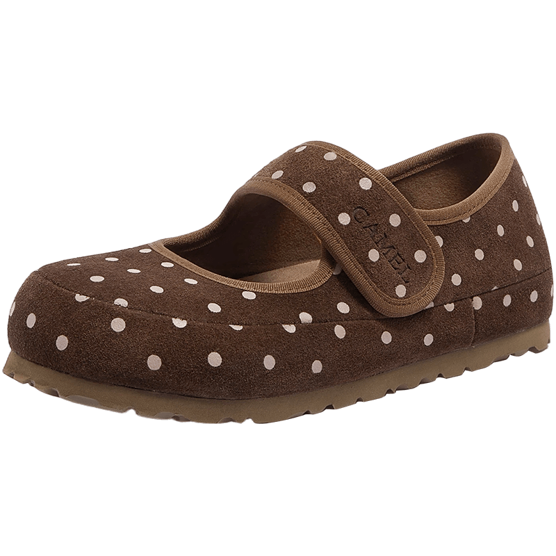 CAMEL Soft Bag 2nd Generation Doll Birkenstock Thin Sole Mary Jane Shoes L26S700191A Polka Dot Coffee (Full Coverage) Size 36