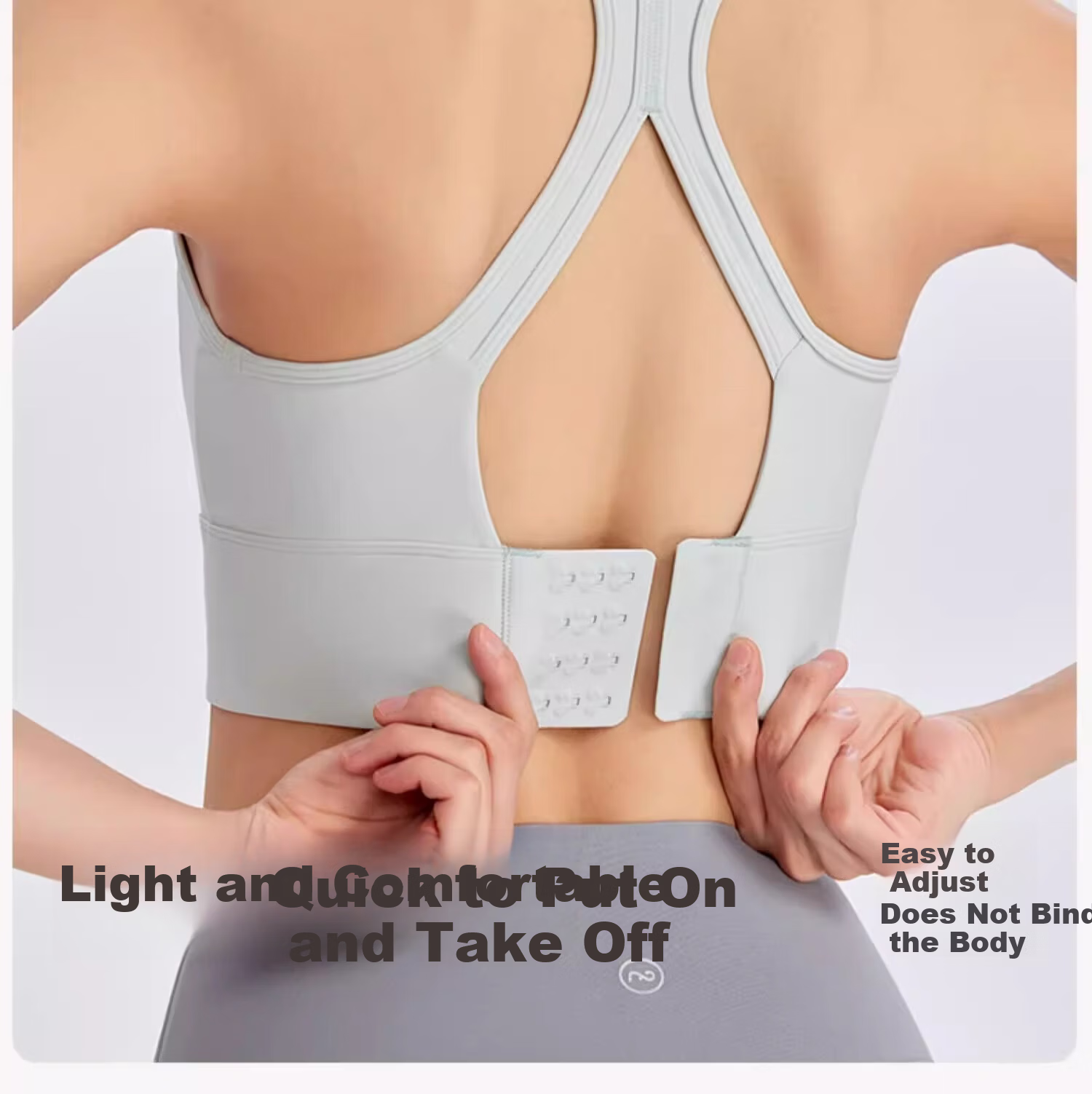 NEVER ME Sports Bra, Shock-Absorbing, High-Impact Fitness Training Yoga Sports Vest with Chest Pads, Beautiful Back Design, Side Support, White 8