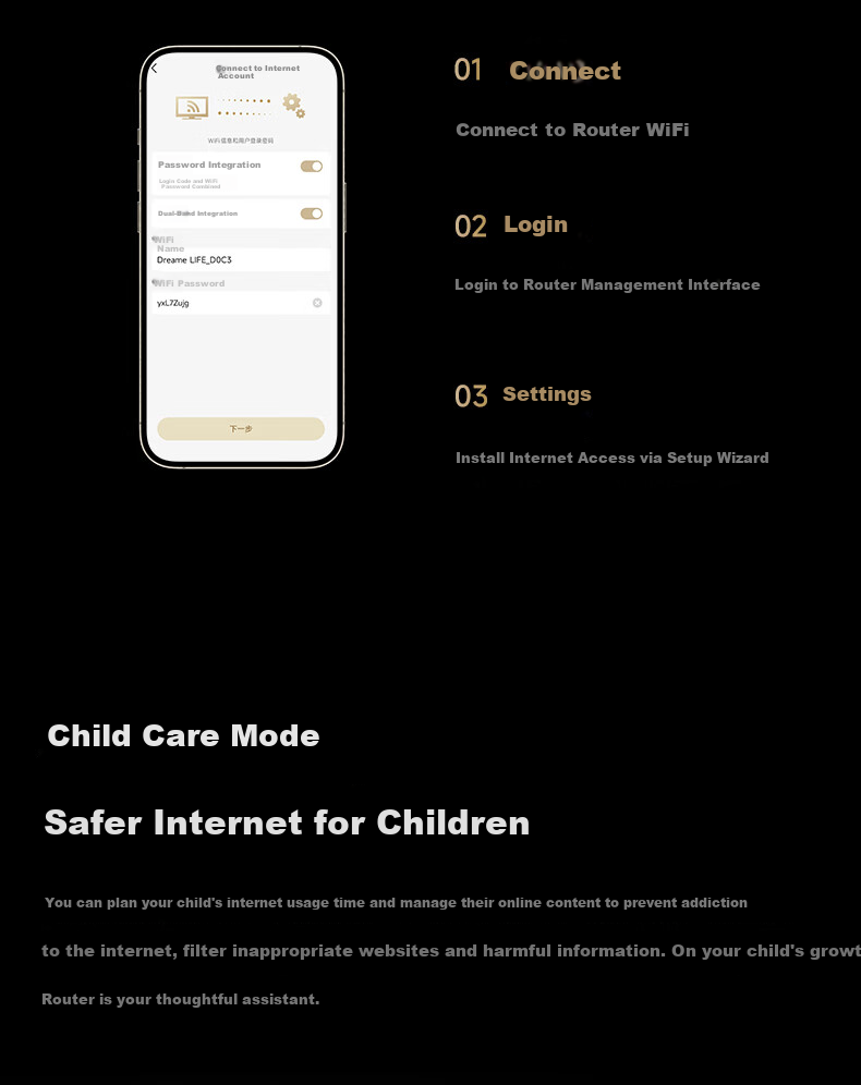 DREAME LIFE New Release High-Speed Gigabit 5G Dual-Band Wall-Penetrating Signal Boost Whole-Home Wireless Router WIFI7 17
