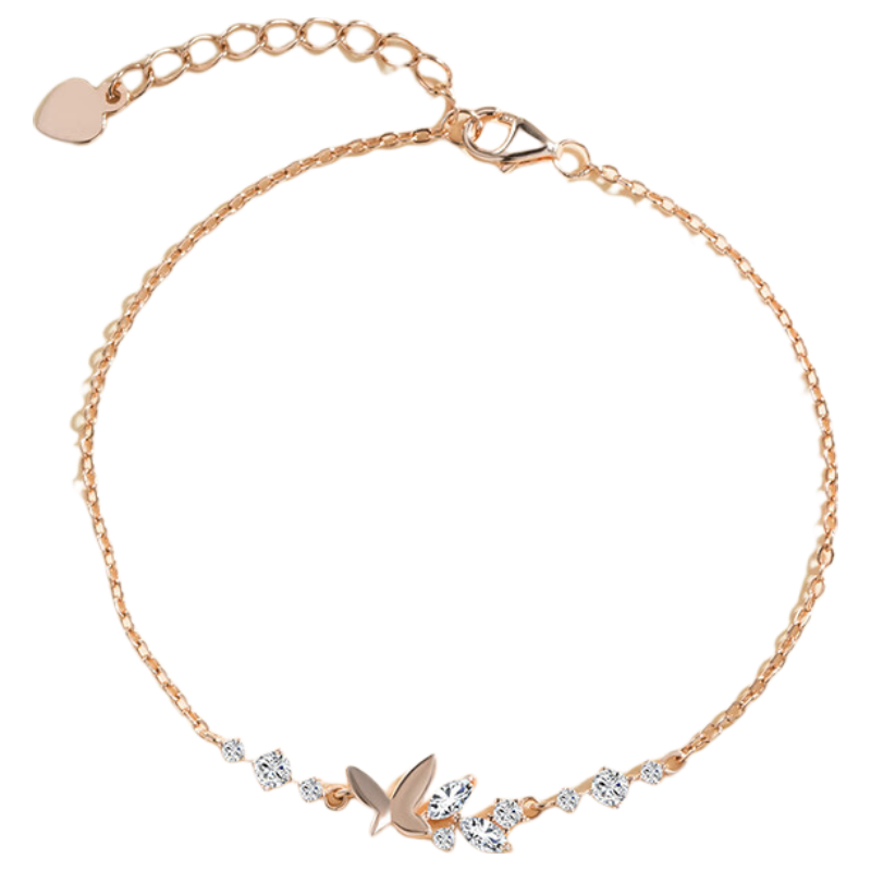 Grace Girl Butterfly Bracelet for Women, Rose Gold Niche Silver Jewelry, Simple And Practical Jewelry, Birthday Gift for Girlfriend