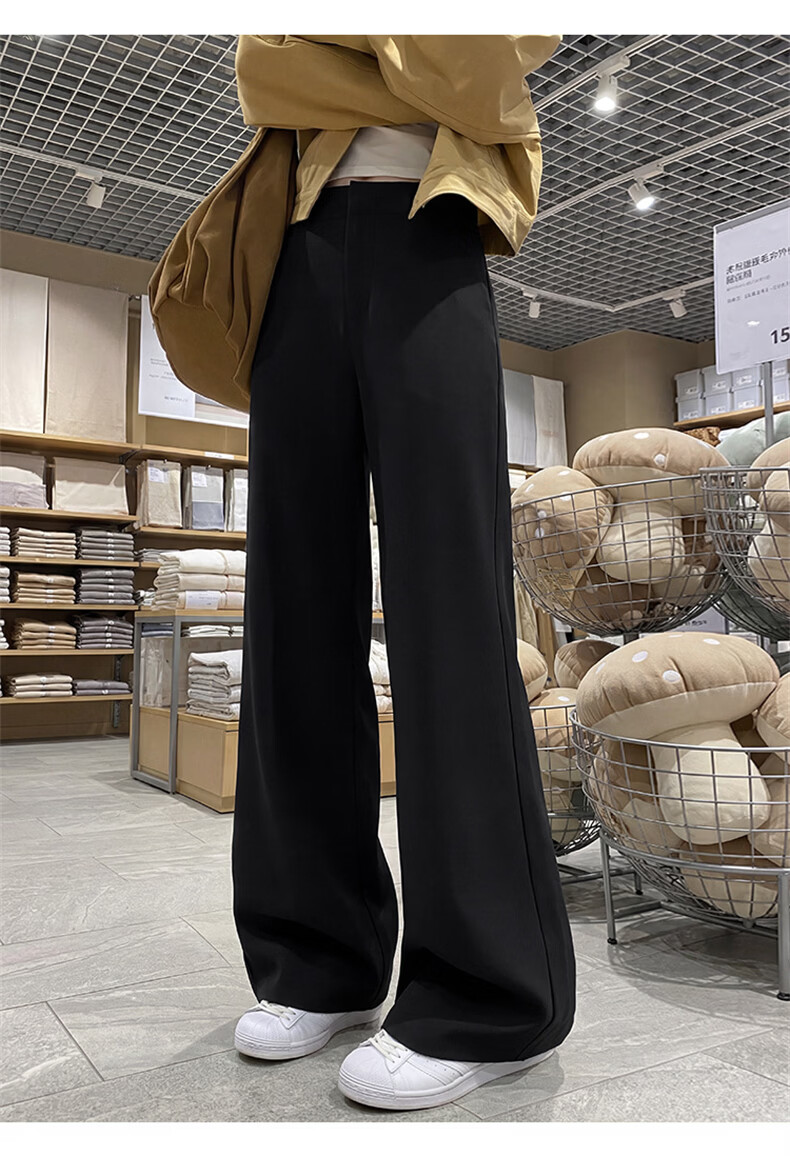 Langsha Women's Suit Pants 2026 Spring Autumn New High-End Commuter Casual High-Waist Straight Slimming Vintage Wide-Leg Pants 13