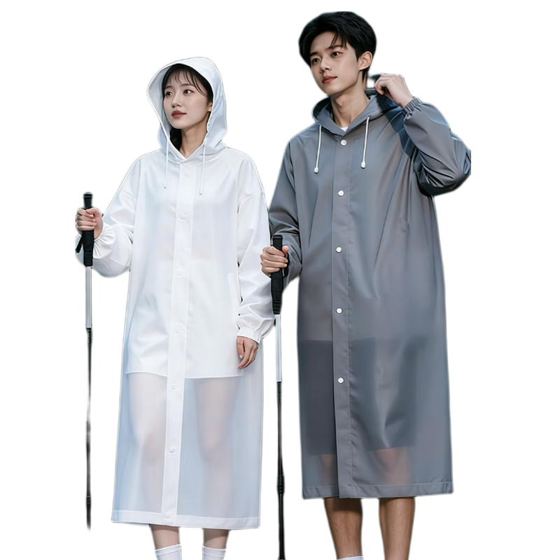 Zhimei Disposable Raincoat Adult Extra Thick Full Body Transparent Anti-Rain Portable Outdoor Mountaineering Hiking Cycling 5 Sets