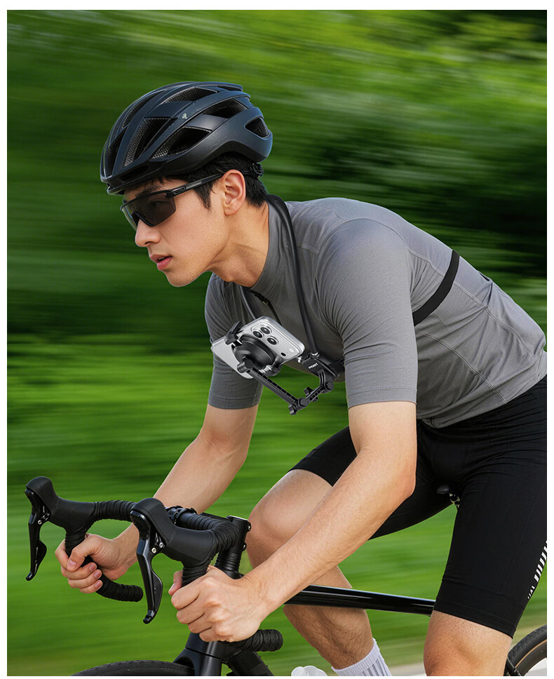 Pisen Neck Strap Mount, Compatible with DJI Action 6/5 Pro/4/3, GoPro 13/12, Insta360 Ace Pro 2 Action Cameras, Outdoor Cycling POV Shooting 9