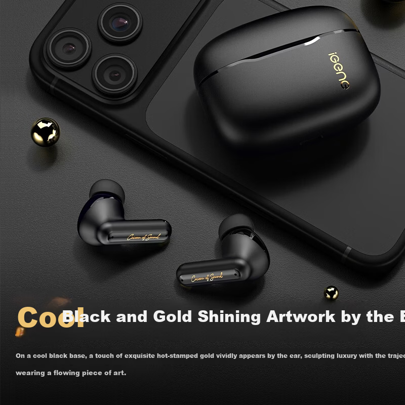 IGene 4-Mic Noise Cancelling All-in-One 6.0 Bluetooth In-Ear Active Noise Cancelling Wireless Music Gaming Earphones Long Battery Life Compatible with Huawei Apple Xiaomi Oppo OnePlus Vivo