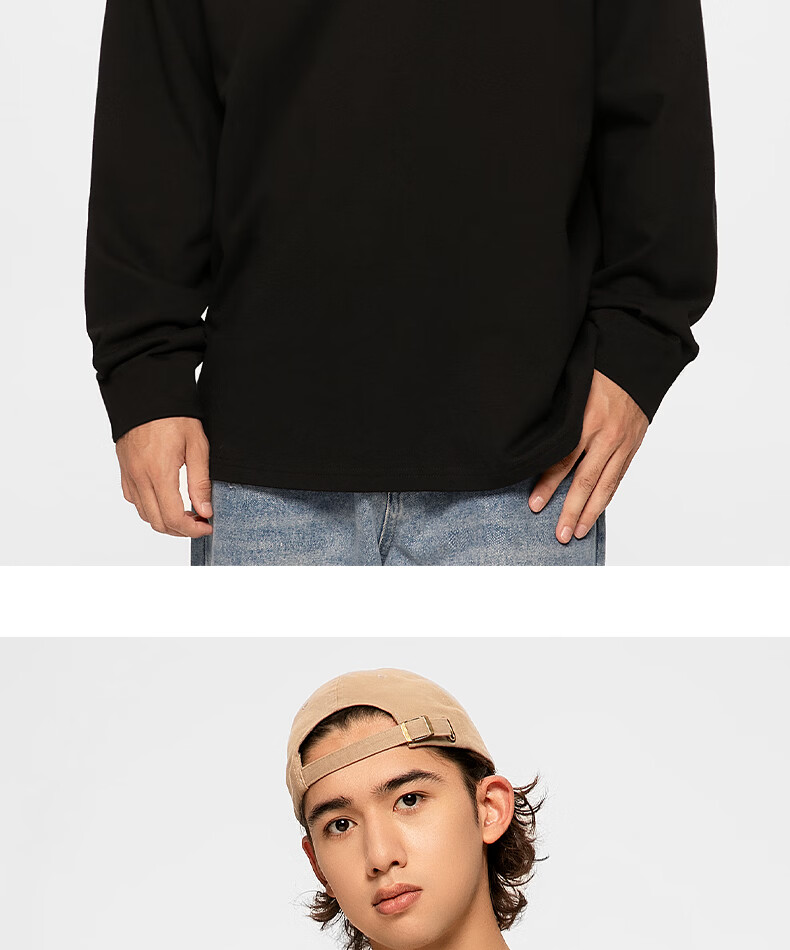 Warrior Spring 2026 New Japanese Style Trendy Men's Loose Fit Cotton Long Sleeve T-Shirt Black 2XL 9