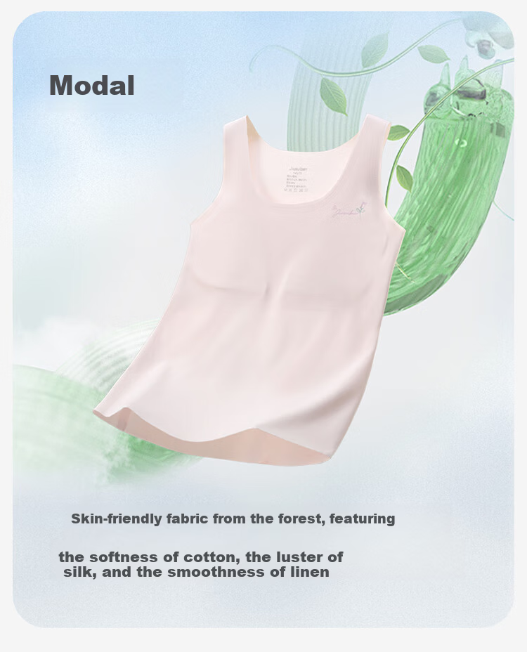 Jiusuiban Children's Vest Girls 120s Jinmo 8-10 Years Development Period Padded Bra School Uniform Anti-Outline Base Underwear 5